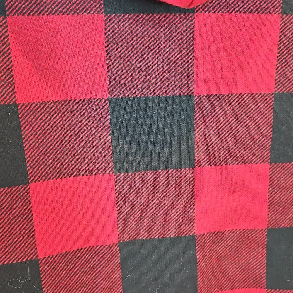 Old Navy Red and Black Checkered Zip Hoodie XL Zipup